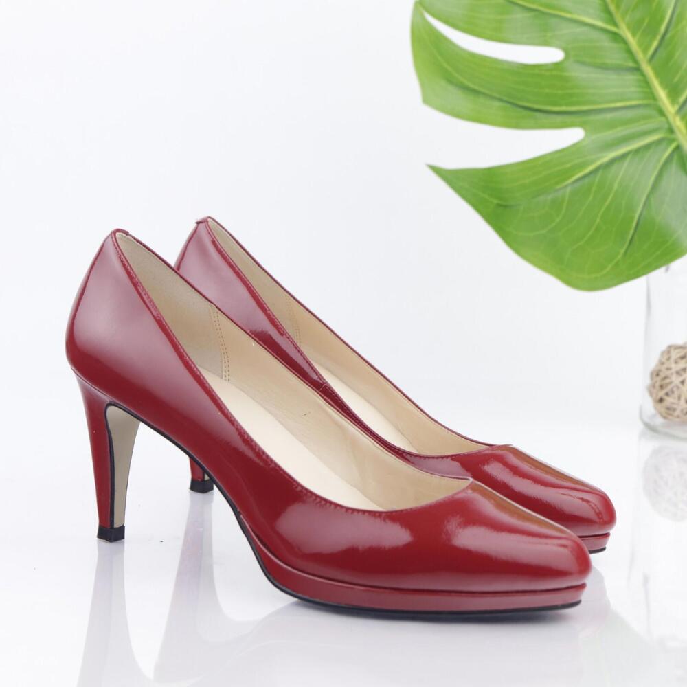 Cole Haan Womens Chelsea Pumps Size 8 Red Patent Platform High‎ Heel Dress Shoe